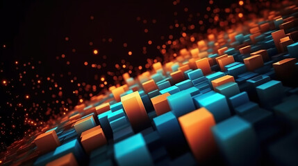 Obraz premium Modern abstract digital 3D background. Copy space. Based on Generative AI