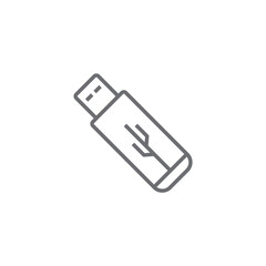Flashdisk Information technology icon with black outline style. data, memory, storage, disk, drive, portable, device. Vector illustration