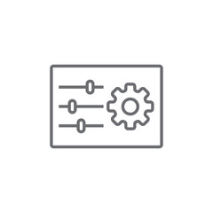Configuration Information technology icon with black outline style. gear, service, settings, system, maintenance, repair, setup. Vector illustration