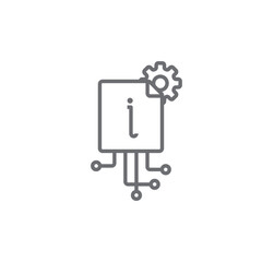 Information Information technology icon with black outline style. helpdesk, question, service. Vector illustration