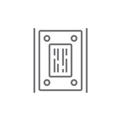 Crypto Data Information technology icon with black outline style. digital, money, bitcoin, network, finance, payment, investment. Vector illustration