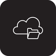 Cloud Backup Information technology icon with black filled line style. server, network, internet, storage, data, database, system. Vector illustration