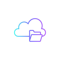 Cloud Backup Information technology icon with blue duotone style. server, network, internet, storage, data, database, system. Vector illustration