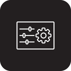 Configuration Information technology icon with black filled line style. gear, service, settings, system, maintenance, repair, setup. Vector illustration