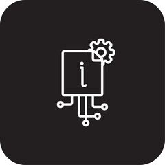 Information Information technology icon with black filled line style. helpdesk, question, service. Vector illustration