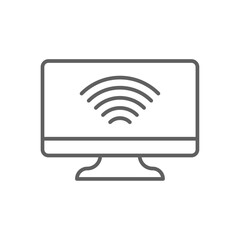 Wireless Connection Information technology icon with black outline style. communication, technology, internet, connection, connect, mobile, signal. Vector illustration