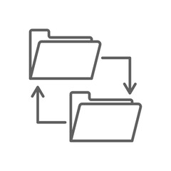 Data Transfer Information technology icon with black outline style. information, network, server, storage, cloud, database, connection. Vector illustration