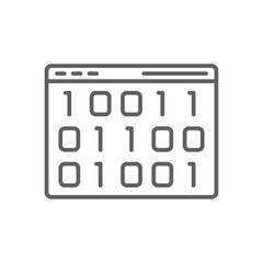 Binary Code Information technology icon with black outline style. code, technology, data, information, program, development, programming. Vector illustration