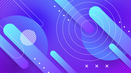 Creative vector frame background with 3d isometric geometric shapes. Vector illustration. Memphis style banner design © Salman