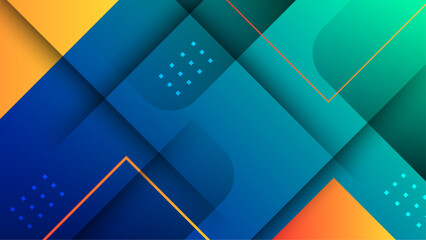 Creative vector frame background with 3d isometric geometric shapes. Vector illustration. Memphis style banner design © Salman