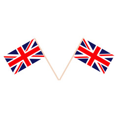 Two British flags on pole, Union Flag or Union Jack, vector Generative AI