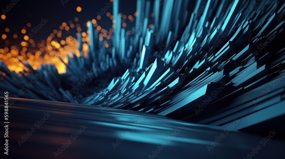 Poster modern abstract digital 3d background. copy space. based on generative ai