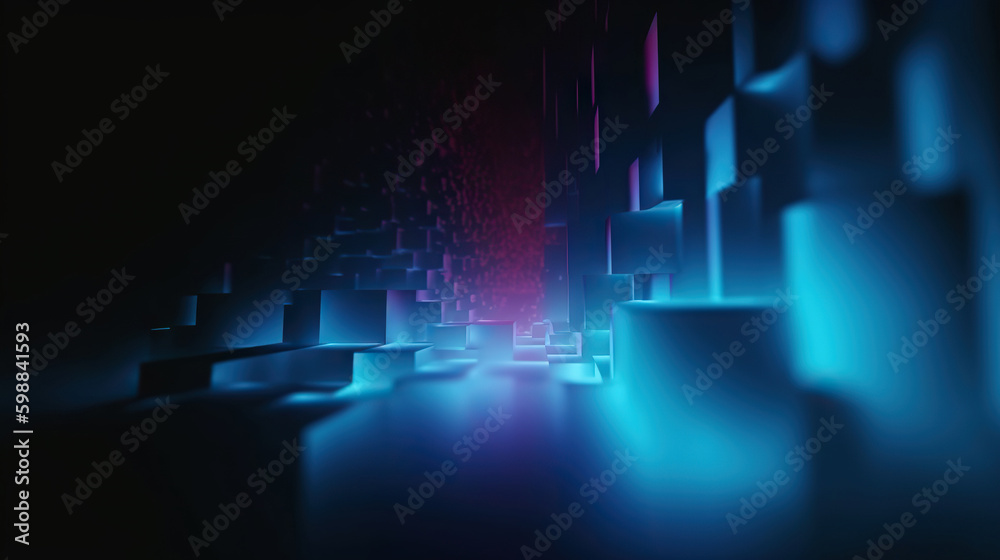 Poster modern abstract digital 3d background. copy space. based on generative ai