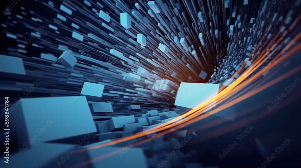 Poster modern abstract digital 3d background. copy space. based on generative ai
