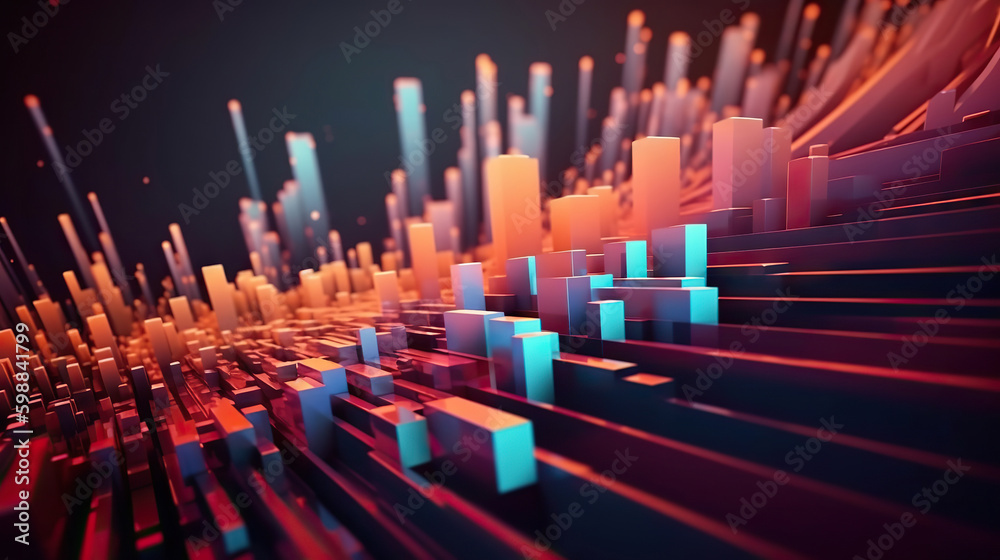 Poster modern abstract digital 3d background. copy space. based on generative ai