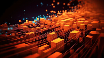 Obraz premium Modern abstract digital 3D background. Copy space. Based on Generative AI