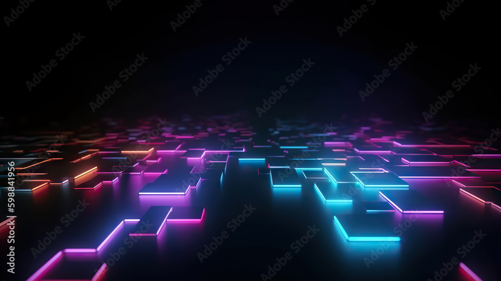 Poster modern abstract digital 3d background. copy space. based on generative ai