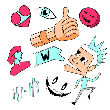 Youth punk stickers are suitable for designing sites, applications about NFT projects.