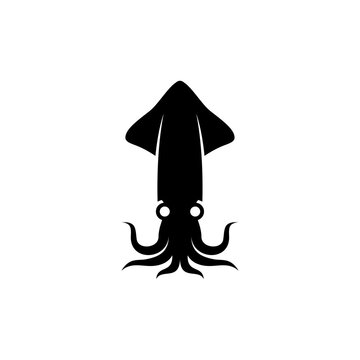 simple cute squid icon illustration vector