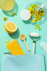 Concept of face and skin care supplies - Honey cosmetic