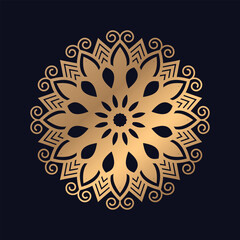 Luxury golden color mandala design background vector illustration