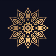 Luxury golden color mandala design background vector illustration