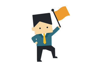 デフォルメ ビジネス人物イラスト 男性 目標 ベクター デザイン キャラクター