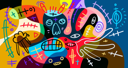 Colorful Abstract Banner Template with Dummy Text for Web Design, Landing page, and Print Material.