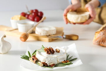 Concept of delicious French food - Camembert cheese
