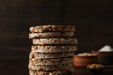 Concept of diet and healthy nutrition with crisp bread