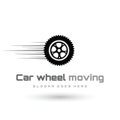 Car Service wheel logo emblem design vector
