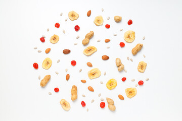 Tasty food concept - delicious dried fruits, tasty dried food