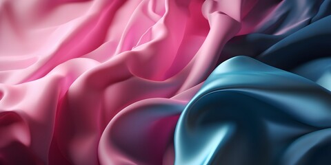 Smooth and Soft pink and blue Satin Silk Background. Generative AI