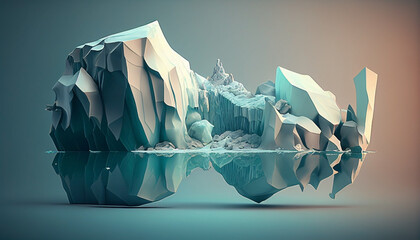 illustration of a large and beautiful iceberg