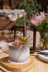 wedding cake with flowers