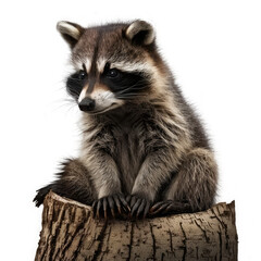 Fototapeta premium brown raccoon isolated on white
