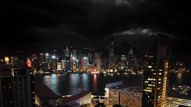 Aerial view of Hong Kong skyline