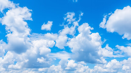 Obraz na płótnie Canvas 青い空と白い雲、夏の風景