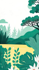 Summer spring  nature landscape  backgrounds with copy space for text used for Banner, greeting card and Social media stories design templates. Generative ai.