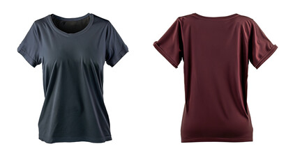 Blank Women's T-Shirt Mockup in Front and Back Views, Perfect for Custom Printing, Graphic Design, Apparel Mockups, and E-Commerce Product Listings, Generative AI 