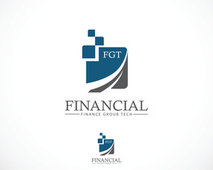financial logo creative technology design concept modern growth business