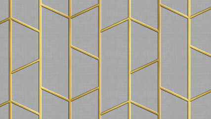 abstract luxury lines with texture and golden color. 3D Rendering