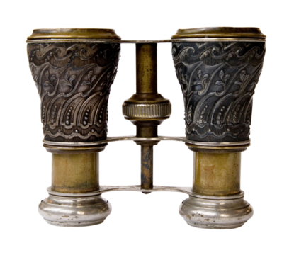 old binoculars on transparent background