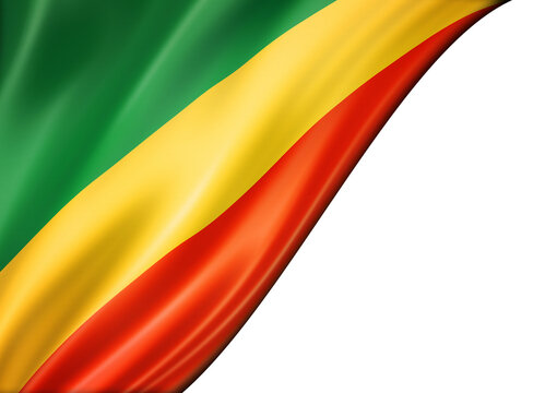 Congolese flag isolated on white banner