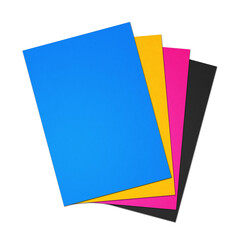 CMYK Blank A4 paper sheet set on white background