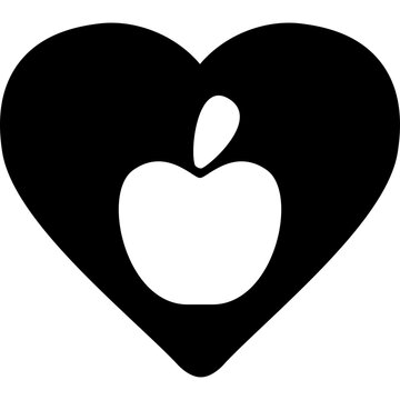Apple In A Heart Icon