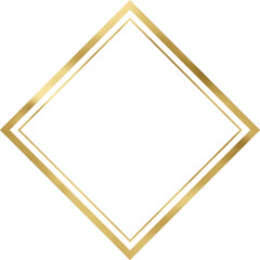 Golden Vintage Texture Rhombus Frame Outline