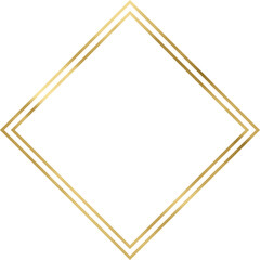 Golden Vintage Texture Rhombus Frame Outline