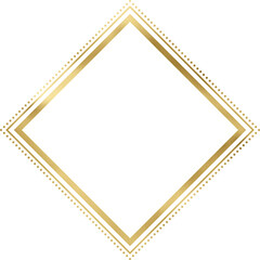 Golden Vintage Texture Rhombus Frame Outline