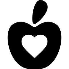 Healthy Food Symbol Of An Apple With A Heart Icon
